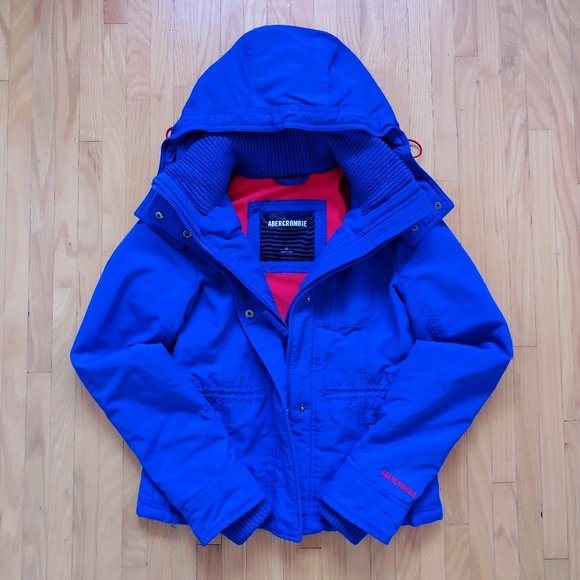 ๐2/$15๐ Abercrombie & Fitch Royal Blue Jacket with Red Embroidery Lining - Picture 1 of 8